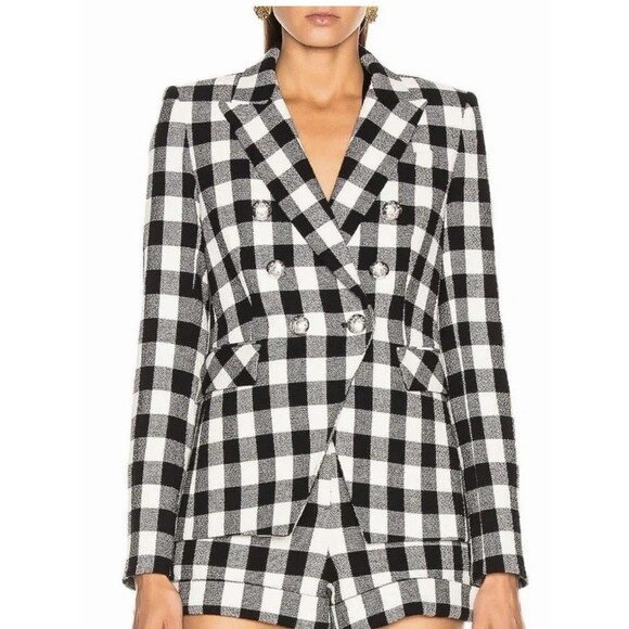 Veronica Beard Jackets & Blazers - Veronica Beard Gingham Check Plaid Dickey Miller Jacket Blazer Double Breasted 6